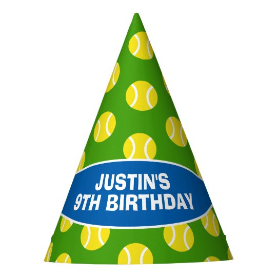Kid S Tennis Ball Sports Theme Birthday Party Hats Zazzle Co Uk