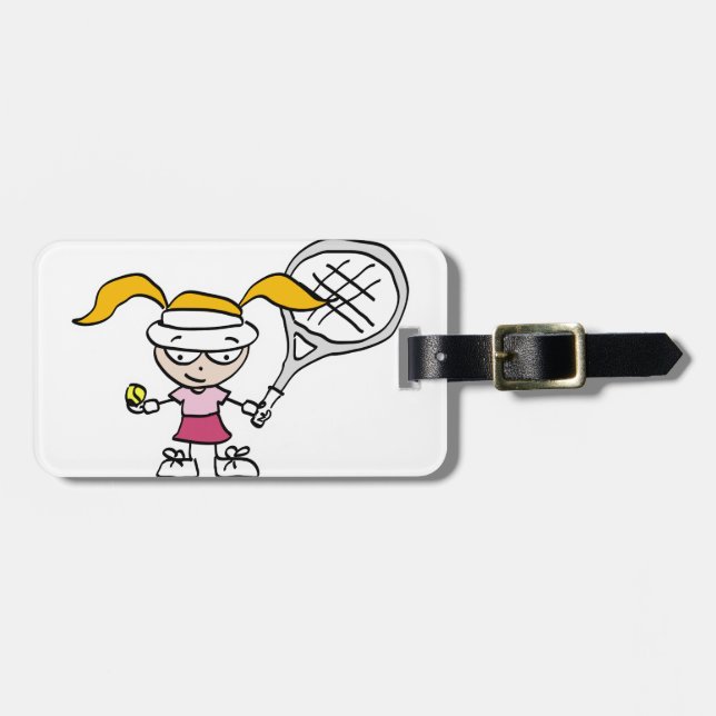 Kids tennis luggage tag (Front Horizontal)