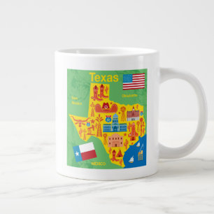 Kids Texas Map Large Coffee Mug