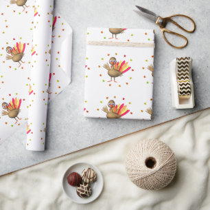 Kids Thanksgiving Baby Turkey Wrapping Paper