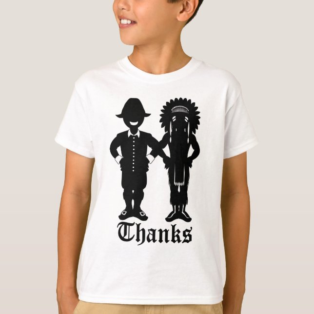 Kid's Thanksgiving T-shirt Festive Holiday Shirt (Front)