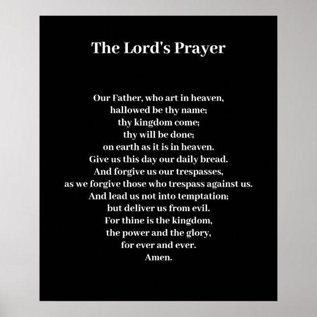 Kid's The Lord's Prayer Poster (Front)