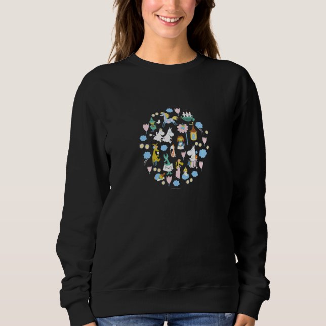 Kids The Moomins Wallpaper Collage Sweatshirt (Front)