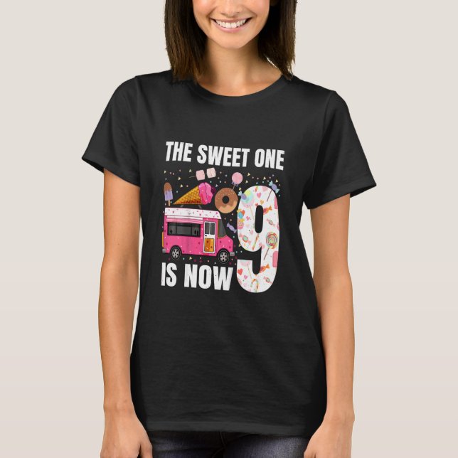 Kids The Sweet One Is Now 9 Years Old 9th Birthday T-Shirt (Front)