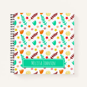 Kids Themed Tropical Botanical Colorful Pattern  Notebook