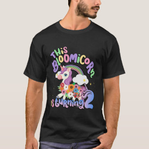 Kids This Bloomicorn Is Turning 2 Unicorn 2Nd Birt T-Shirt