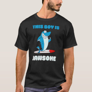 Kids This Boy Is Jawsome Awesome Shark Pun Boy Kid T-Shirt