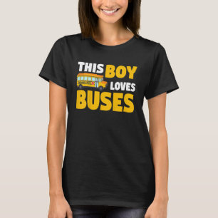 Kids This Boy loves Buses School Bus Kids T-Shirt