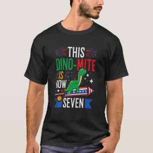 Kids This Dinomite Is Now Five Dinosaur 4th of Jul T-Shirt