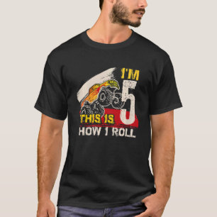 Kids This is How I Roll Monster Truck 5th Birthday T-Shirt