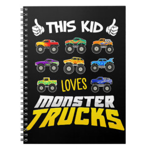 Kids This Kid Loves Monster Trucks Boys And Girls Notebook