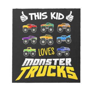 Kids This Kid Loves Monster Trucks Boys And Girls Notepad