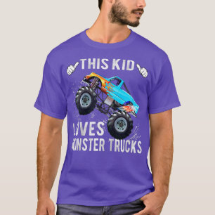 Kids This Kid Loves Monster Trucks Boys and Girls T-Shirt