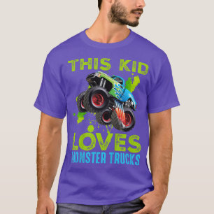 Kids This Kid Loves Monster Trucks Toddler Boys Gi T-Shirt