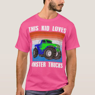 Kids This Kid Loves Monster Trucks Vintage Retro M T-Shirt