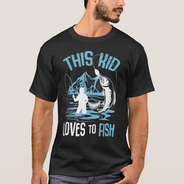 Kids This Kid Loves to Fish Bass Fishing Fisherman T-Shirt (Front)