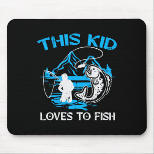 Kids This Kid Loves To Fish Cute Boys Girls Kids T Mouse Mat