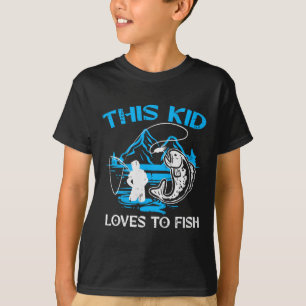 Kids This Kid Loves To Fish Cute Boys Girls Kids T T-Shirt