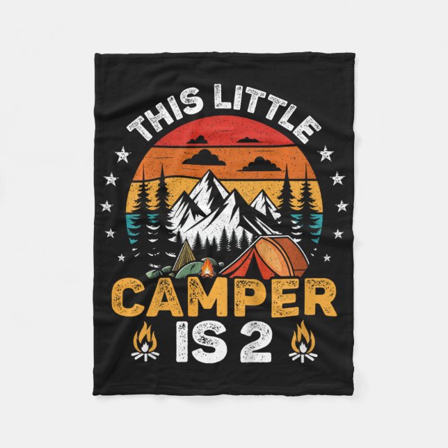 Kids This Little Camper Is 2 Year Old Camping 2nd  Fleece Blanket (Front)