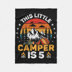 Kids This Little Camper Is 5 Year Old Camping 5th Fleece Blanket