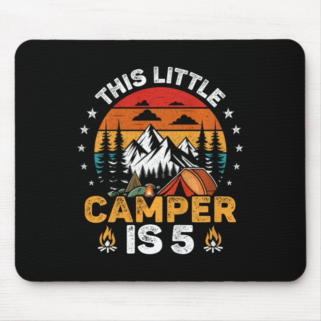 Kids This Little Camper Is 5 Year Old Camping 5th  Mouse Mat (Front)