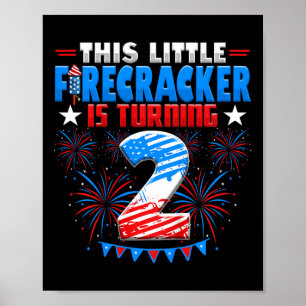 Kids This Little Firecracker Is Turning 2 Birthday Poster