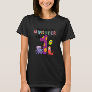 Kids This Little Monster is 1 Year Old 1st Birthda T-Shirt