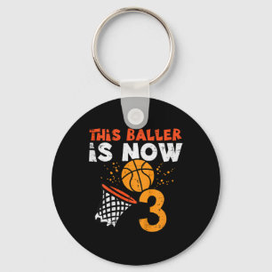 Kids This Ller Is Now 3 Sketll 3rd Birthday Bday B Key Ring