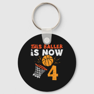 Kids This Ller Is Now 4 Sketll 4th Birthday Bday B Key Ring