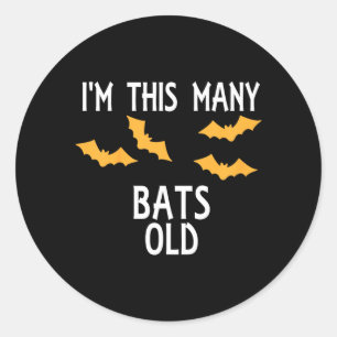 Kids This Many Bats Old 4th Birthday Bat Halloween Classic Round Sticker
