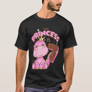 Kids This Princess Is 7 Girls 7th Birthday Pink Di T-Shirt