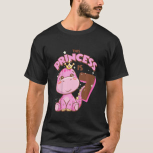 Kids This Princess Is 7 Girls 7th Birthday Pink Di T-Shirt