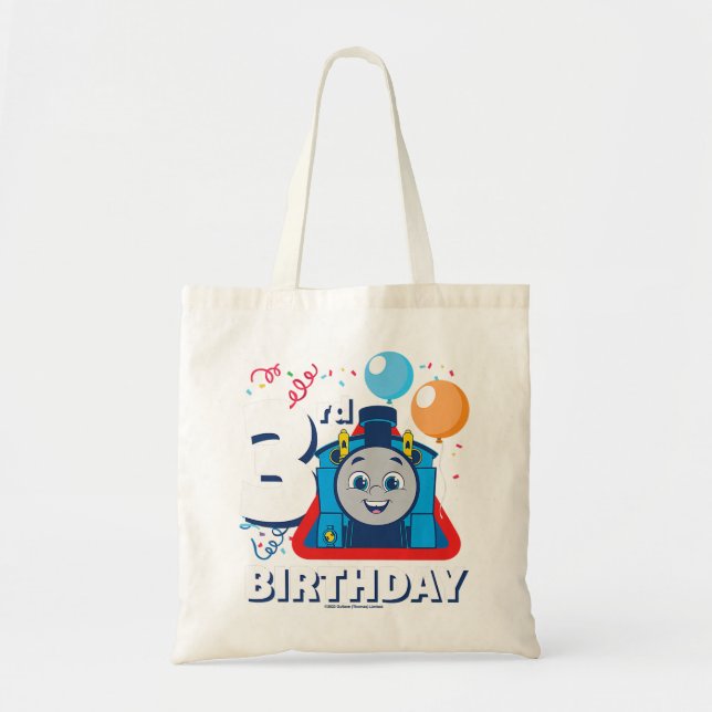 Kids Thomas & Friends - Happy 3rd Birthday Premium Tote Bag (Front)