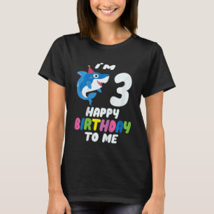 Kids Three 3yr 3th Birthday Happy Birthday Boys Gi T-Shirt