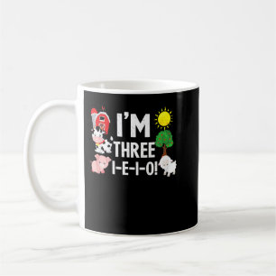 Kids THREE-I-E-I-O Birthday Party Supplies 3 Year  Coffee Mug