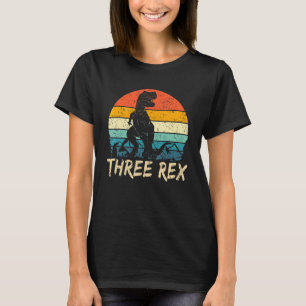 Kids Three Rex 3rd Birthday Boys 3 Year Old T-Shirt