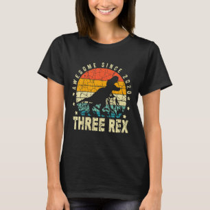 Kids Three Rex 3rd Birthday Gifts T Rex Dinosaur 3 T-Shirt