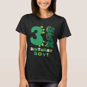 Kids Three Rex Birthday Boy 3rd Birthday Dinosaur T-Shirt