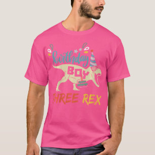 Kids Three Rex Birthday Dinosaur For 3Rd Birthday T-Shirt