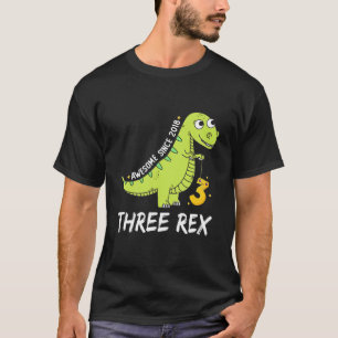 Kids Three Rex Birthday Party Decorations Girl Boy T-Shirt