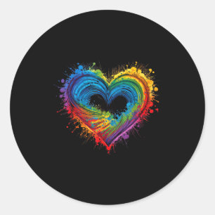 Kids Tie Dye Heart Valentines Day Graphic Girls To Classic Round Sticker