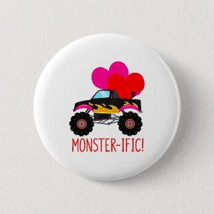 Kids Toddler Boy Valentines Day Monster Truck Boys 6 Cm Round Badge