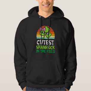 Kids Toddler Girls St Patricks Day Cutest Shamrock Hoodie