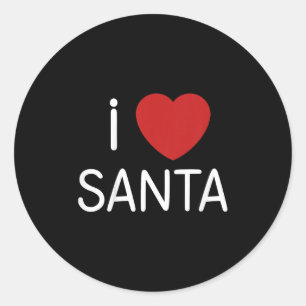 Kids Toddler I Love Santa Claus Boys Girls Christm Classic Round Sticker