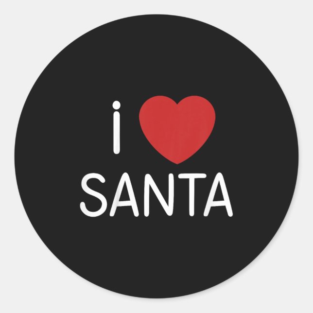 Kids Toddler I Love Santa Claus Boys Girls Christm Classic Round Sticker (Front)
