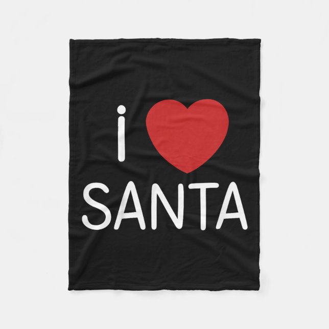 Kids Toddler I Love Santa Claus Boys Girls Christm Fleece Blanket (Front)