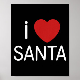 Kids Toddler I Love Santa Claus Boys Girls Christm Poster