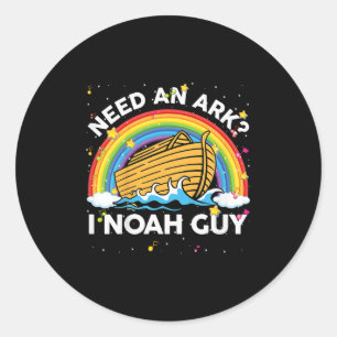 Kids Toddler Kid Need Ark I Noah Guy Christian Eas Classic Round Sticker