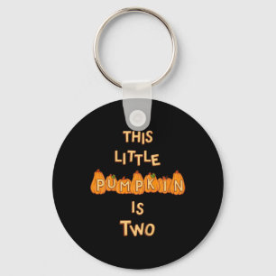 Kids Toddler's 2nd Birthday Fall Pumpkin Theme Par Key Ring