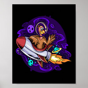 Kids Toddlers Funny Thanksgiving Turkey Riding Spa Poster